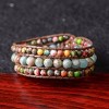 Boho Handmade Natural Stone Bead Bracelet, 3-Row Wide Wrap Wrist Statement Jewelry for Women - 2 of 4