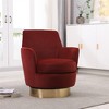 Teddy Swivel Barrel Chair, Swivel Accent Chairs Armchair for Living Room, Round Barrel Chairs with Gold Stainless Steel Base - 4 of 4
