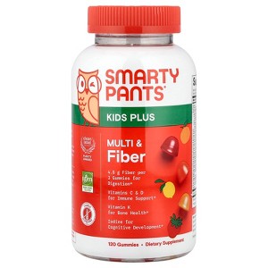 SmartyPants Kids Plus, Multi & Fiber, Strawberry, Orange and Lemon, 120 Gummies - 1 of 4