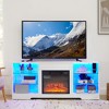 Angel Sar LED Light Fireplace TV Stand with 3 Levels Flame Adjustment, Entertainment Center with Storage Cabinets and Power Outlets - 2 of 4