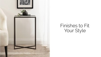 Jaspur Pewter Metal and Glass Rectangular Side Table