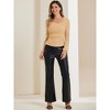 Allegra K Women's Long Sleeve Slim Fit Dressy Casual Wrap Ruched Mesh Blouse - 4 of 4