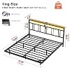 WOWLIVE Twin/Full/Queen/King Floating Bed Frame with Headboard and Charging Station, Led Metal Platform Bed Frame with Underbed Storage - 3 of 4