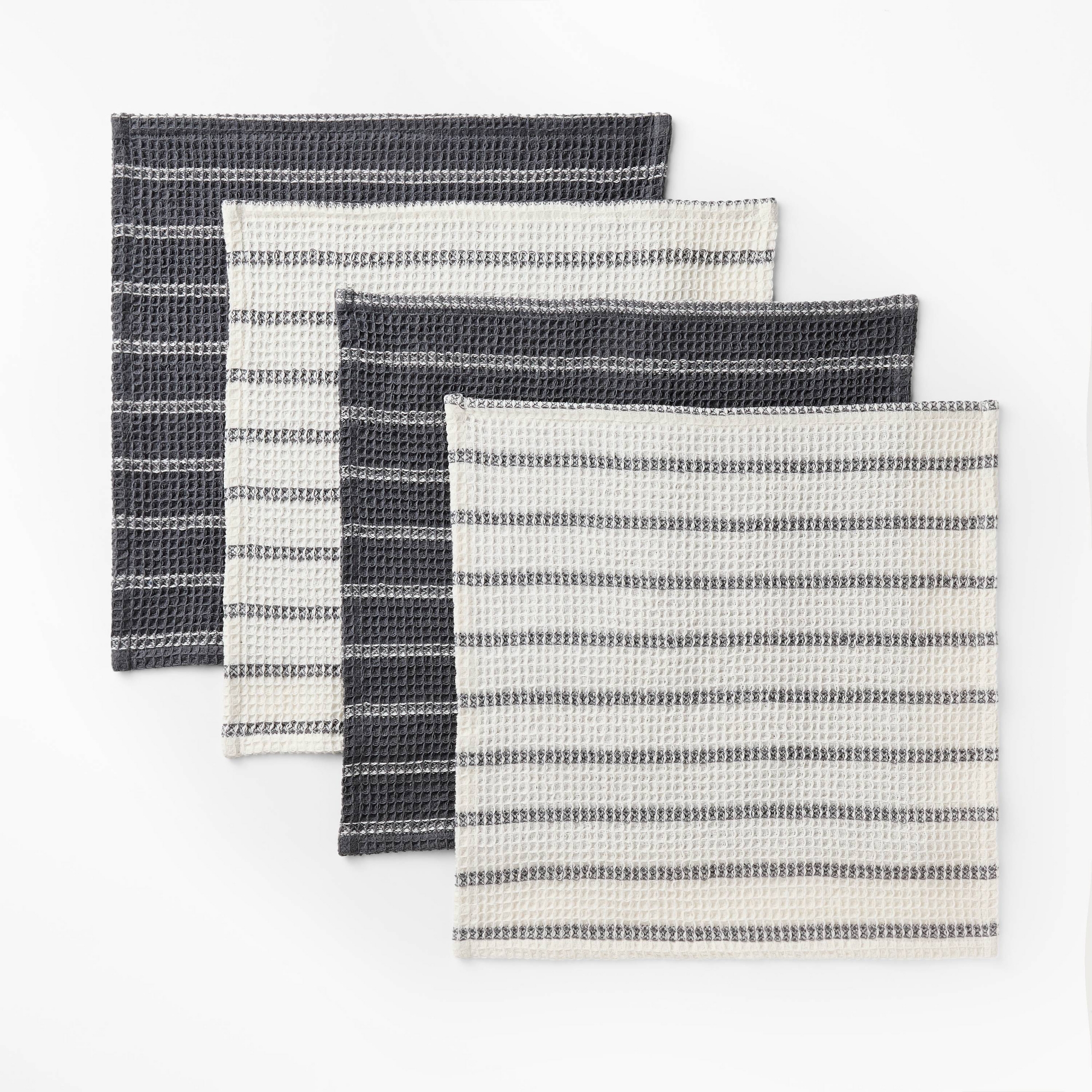 4pk Dish Cloth Set Dark Gray