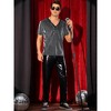 INSPIRE CHIC Men's V-Neck Short Sleeve Party Sheer Glitter T-Shirt - 2 of 4