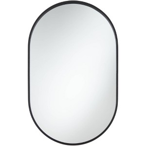 Uttermost Rapido Oval Vanity Decorative Wall Mirror Modern Matte Black Iron Frame 24" Wide for Bathroom Bedroom Living Room Home Office House Entryway - 1 of 4