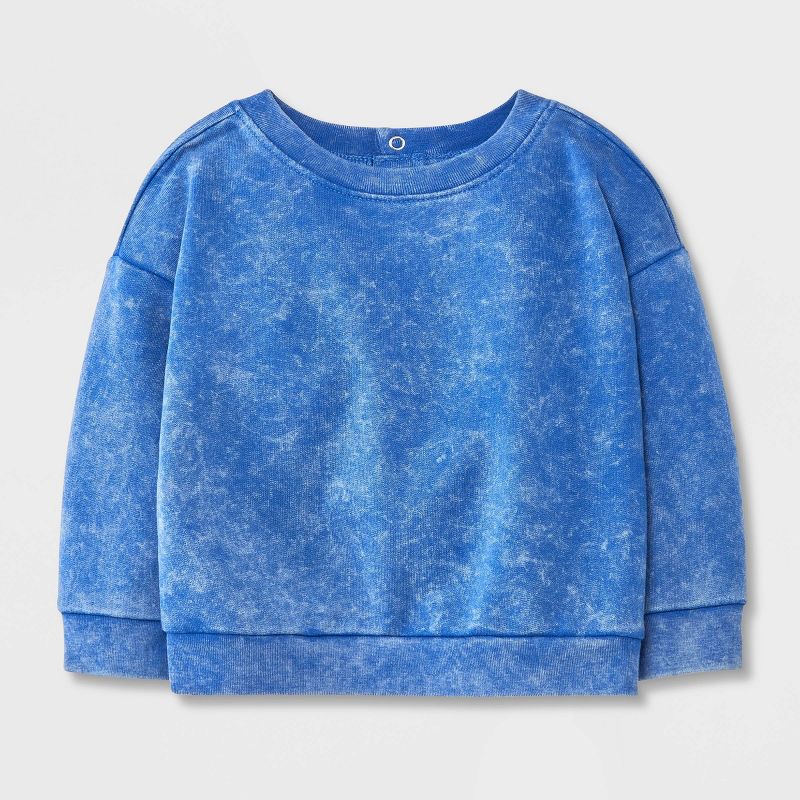 Baby Boys' Sweatshirt - Cat & Jack™ Washed Blue, 1 of 5