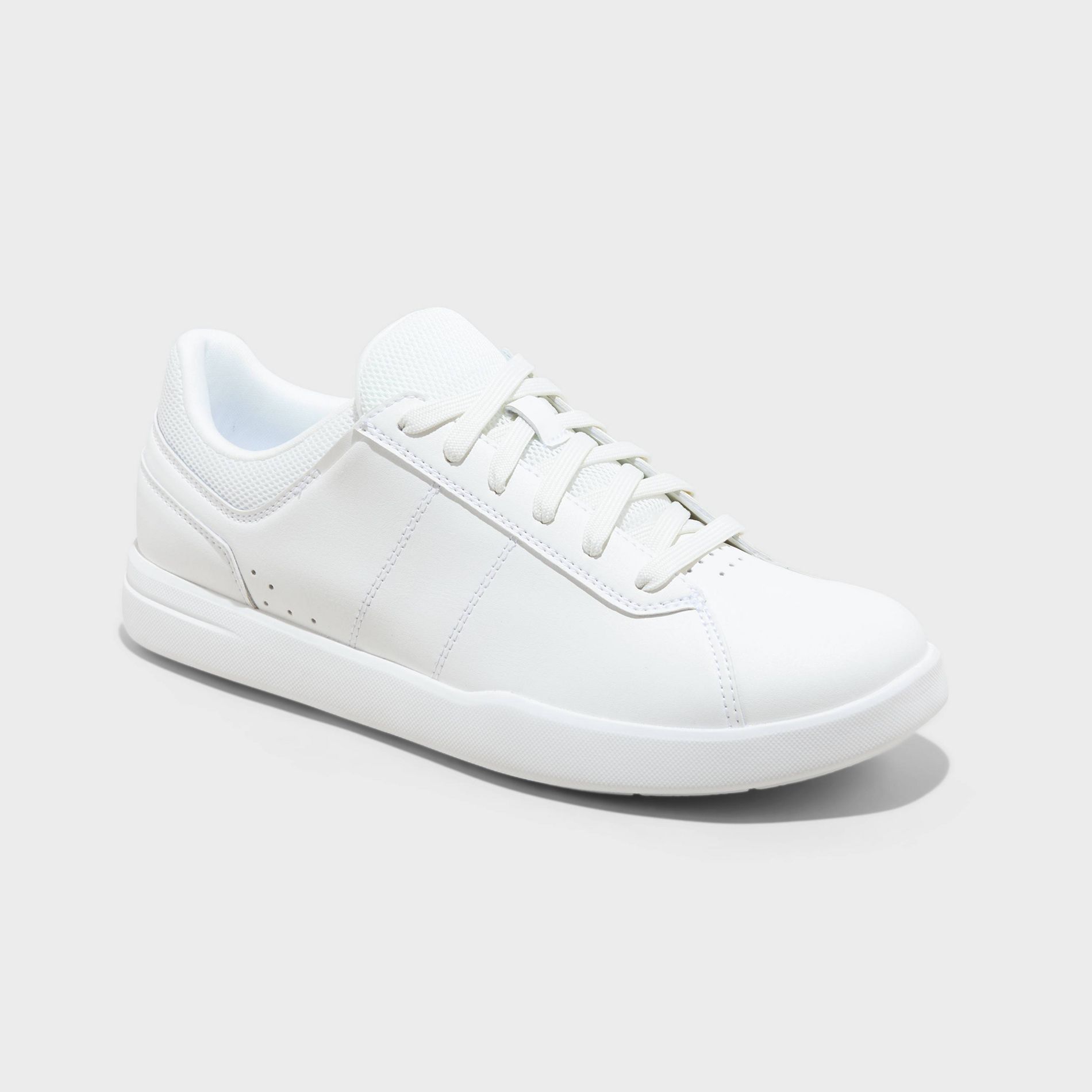 Men's Scout Sneakers - Goodfellow & Co™ White 8: Lace Up, Cushioned Footbed, Mesh Construction