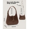 Shoulder Bag for Women Top Handle Structured Handbags - Adjustable Strap Vegan Leather - 2 of 4