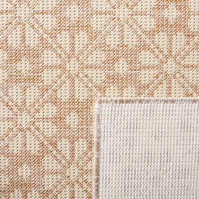 Martha Stewart Natural Beige 77" Hand-Knotted Synthetic Area Rug