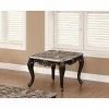 Lirago Dark Walnut End Table 23.5"H x 27.5"W x 26"D Marble Top Cabriole Legs Gold Highlights Transitional Style - 4 of 4