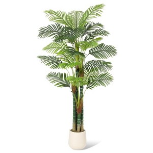 Artificial Palm Tree - Tropical Golden Cane - UV Resistant - Indoor/Outdoor Patio & Porch Decor - Lifelike Fake Plant - 1 of 4