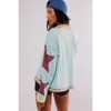 Clotth Women's Star Graphic Sweatshirt - Y2k Oversized Crewneck, Drop Shoulder, Long Sleeve Preppy Shirts, Pullover Tops - 2 of 4