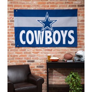 Evergreen Dallas Cowboys Burlap 3' x 5' Flag, Premium Single Sided Printed with Grommets, Printed In The USA - 1 of 4