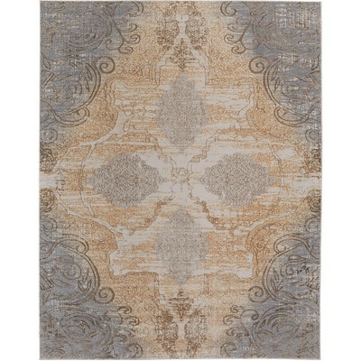 Celene Traditional Medallion Silver/Tan/Gray Area Rug