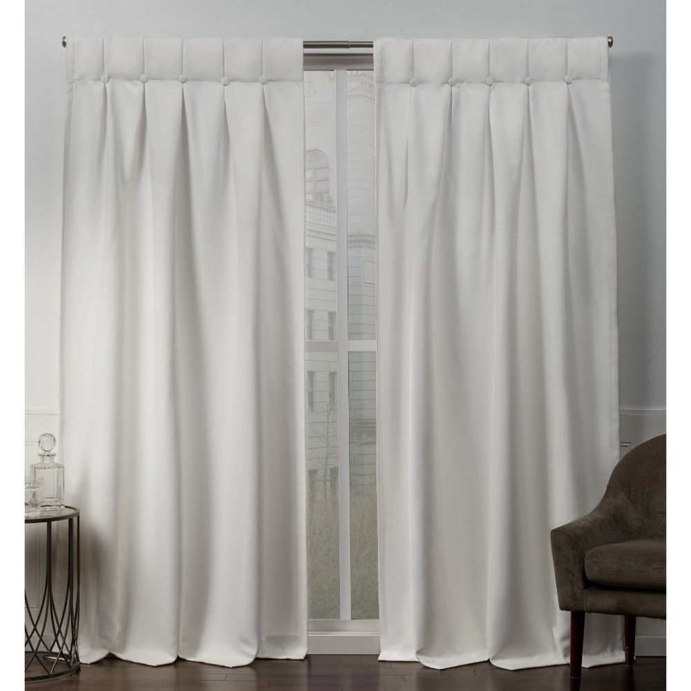 Photos - Curtains & Drapes Set of 2  Sateen Woven Blackout Button Top Window Curtain Panel V(84"x32")