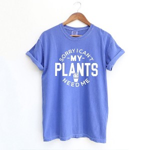 Simply Sage Market Women's My Plants Need Me Short Sleeve Garment Dyed Tee - 1 of 4