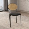 LeisureMod Euston Modern Dining Chair – Wicker Back & Velvet/Leather Seat, Perfect for Dining Rooms and Kitchens - 2 of 4