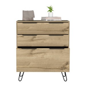 Elfriede Dresser Light Oak - Boahaus: Metal Legs, Wood Laminate, Space-Saving Design, 36" Height - 1 of 4