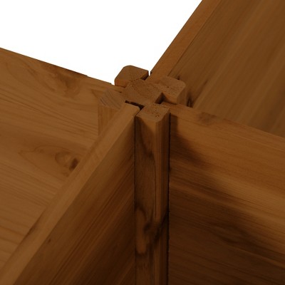 Medium Brown Wooden 5-Piece Outdoor Planter Box Set