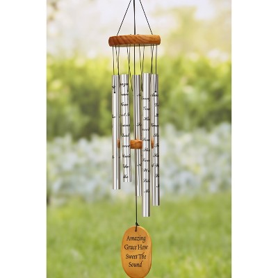 Lakeside Amazing Grace Memorial 33" Wind Chimes with Sentimental Breeze Catcher