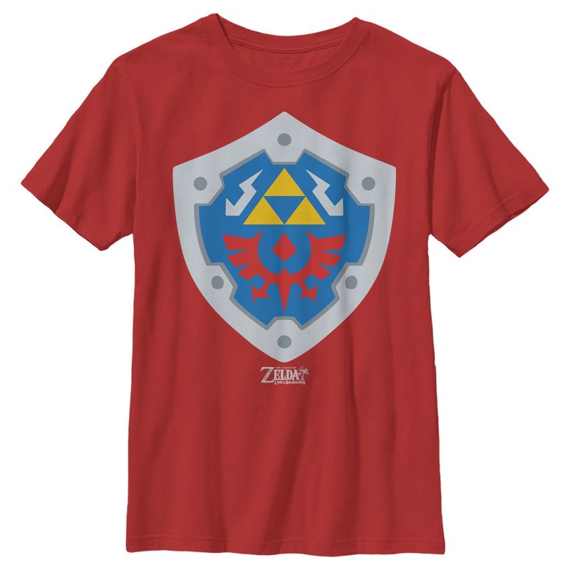 Boy's Nintendo Legend of Zelda Link's Awakening Hylian Shield T-Shirt, 1 of 4