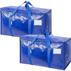 2 Pack Extra Large Moving Bags with Zippers & Carrying Handles, Heavy-Duty Storage Tote Moving Boxes for Space Saving - 1 of 4
