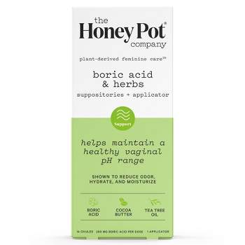 The Honey Pot Company, Boric Acid and Herbal Suppositories + Applicator, 14 ovules - 1 applicator