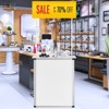 VEVOR Promotion Counter Table,Portable Tradeshow Podium Table, 30.91" x 14.96" x 71.46",Display Exhibition Counter Stand Booth Fair with Wall, White - 2 of 4