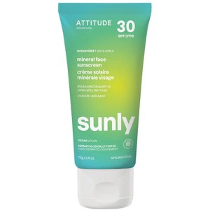 Attitude Mineral Sunscreen SPF30, Unscented, 2.6 oz - 1 of 4