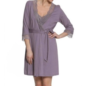 Women's Leslie Lace Accented Robe - Twelve Eighty Eight - 1 of 2