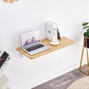 VYNXARIA Laundry Room Folding Table Wall Mounted Folding Table for Small Spaces,Fold Down Desk,31.5x15.8",Burly Wood - 1 of 4