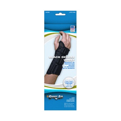 Sport Aid Deluxe Wrist Brace Medium Left Black