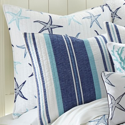 Camps Bay Blue and White Cotton Euro Shams Set