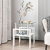 FONTOI Coffee Table with Tempered Glass, Tea Table, End Table, Square Table for Living Room Bedroom, White&Transparent, 17.72"*20.5"*17.72" - 4 of 4