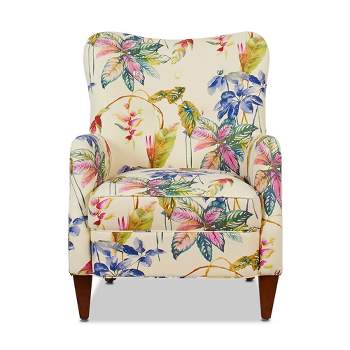 Jennifer Taylor Home Paradise Upholstered Arm Chair, Off-White/Floral Printed On Cotton