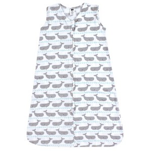 Hudson Baby Infant Boys Cotton Sleeveless Wearable Sleeping Bag, Sack, Blanket, Whales - 1 of 1