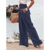 Women Palazzo Pants Summer Boho Wide Leg High Waist Casual Lounge Pant Beach Travel Vacation Outfits - 3 of 4