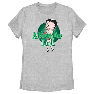 Women's Betty Boop St. Patrick's Day Betty A Kiss for Luck T-Shirt - 1 of 4