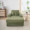TIRAMISUBEST Corduroy Single Sofa Set - Includes Ottoman & 3 Pillows, 2 Storage Spaces, Compact Lounge Chair - 4 of 4
