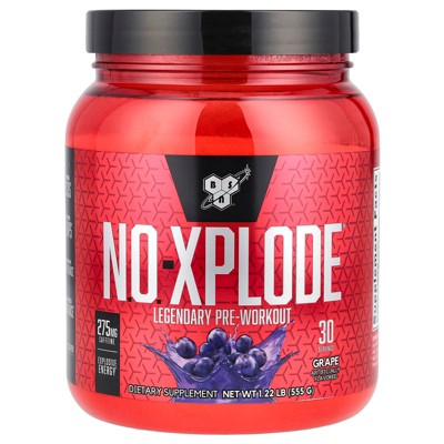 BSN N.O.-XPLODE Pre Workout Powder, Energy Supplement for Men and Women with Creatine and Beta-Alanine, Flavor: Grape, 30 Servings