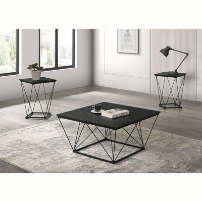 Sapphtopaz Modern Coffee Table with 2 End Tables Living Room Table Set Durable Center Table for Living Room,3pcs