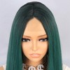 Unique Bargains Women's Medium Long Straight Hair Lace Front Wigs with Wig Cap 14" 1PC - 4 of 4