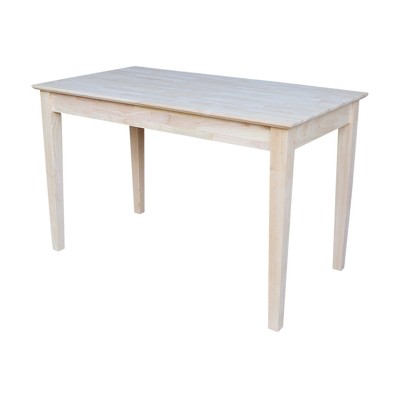 Natural Wood Rectangular Desk with Flip Down Drawer