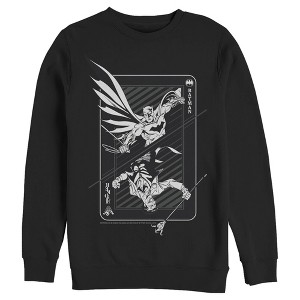 Men's Batman Hero vs Villain Playing Card Sweatshirt - 1 of 3