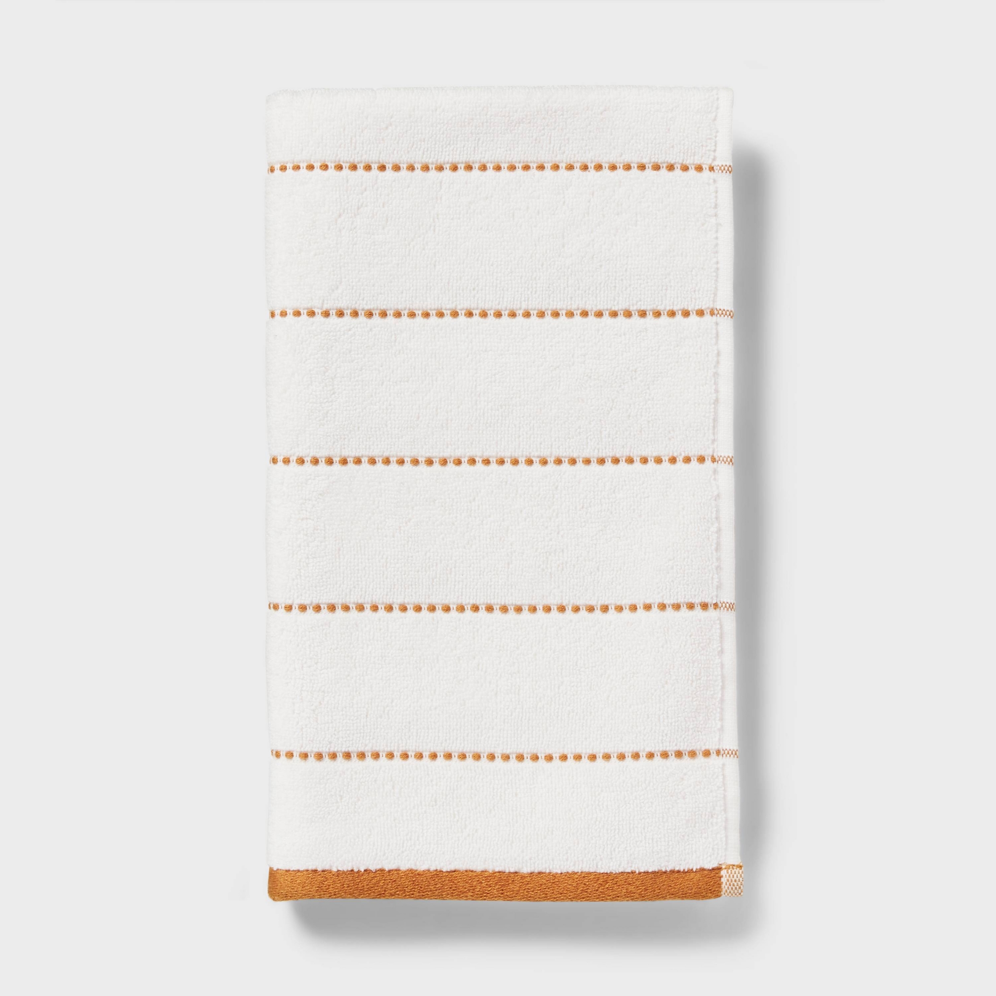 1pc Modern Pinstriped Hand Towel White/Yellow - Threshold™