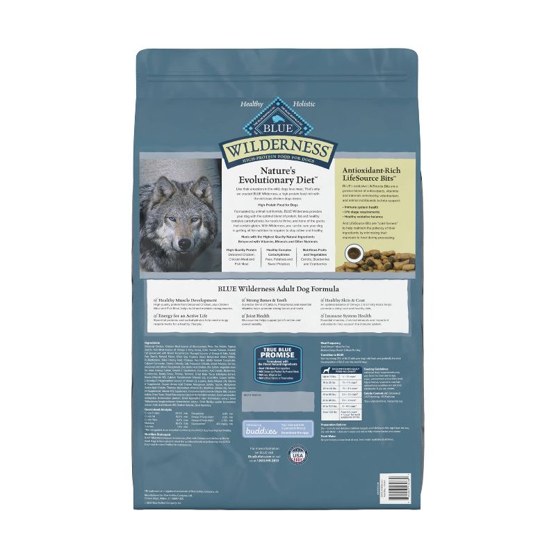 Blue Buffalo Wilderness High Protein Natural Adult Dry Dog Food with Chicken, 3 of 11