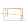 HomeRoots 66" Light Brown Solid Wood Trestle Console Table - 3 of 4