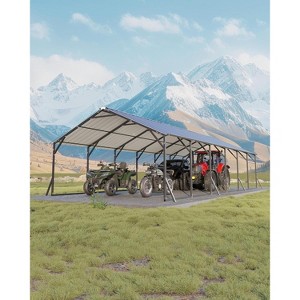 Acekool Metal Carport, Vertical Roof Shelter for Multiple Vehicles, Trucks, Boats, Outdoor Storage - 1 of 4