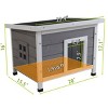 LAOTIES Wooden Outdoor Cat House,Weatherproof Feral Cat Shelter with Asphalt Roof,PVC Flap And Raised Floor for Rabbits And Small Pets - 2 of 4